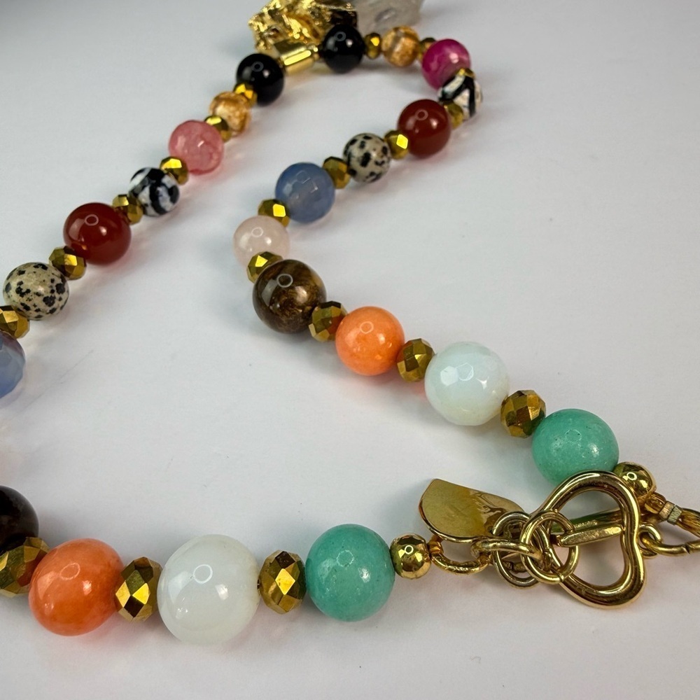 Boho crystal necklace with garden quartz pendant - Picture 10 of 10